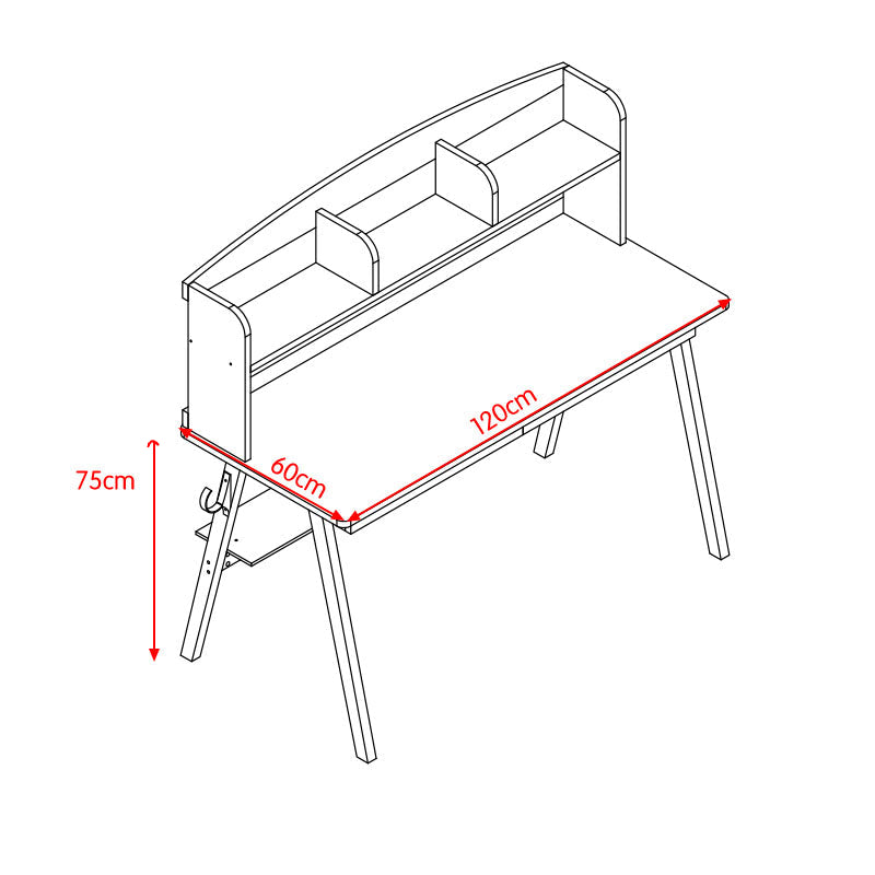 Solid Wood Study Desk with Shelf/Solid Timber/Minimal Assembly/Natural Wood Colour