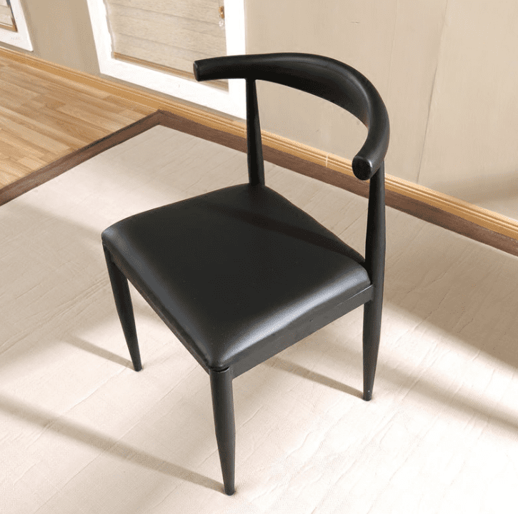 Leo Timber Chair/Solid wood legs/ PU leather/Minimalist/Black