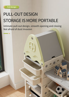 Three-Column Treehouse-Themed Kids Storage Rack – Multi-Layer Toy and Book Organizer