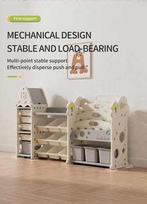 Three-Column Treehouse-Themed Kids Storage Rack – Multi-Layer Toy and Book Organizer