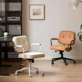 Adjustable Height Computer Chair/Office Chair with Eco Synthetic Leather Cushion and Caster Wheels