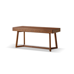 Solid Red Oak Writing Desk with 3 Drawers in Walnut Finish 160cm/180cm