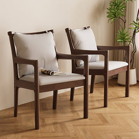 Ruger Solid Wood Leg Chair with Fabric Seat Cushion Study Chair