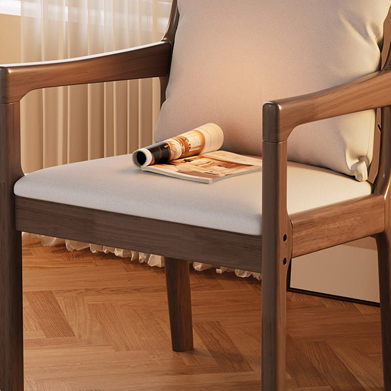 Ruger Solid Wood Leg Chair with Fabric Seat Cushion Study Chair