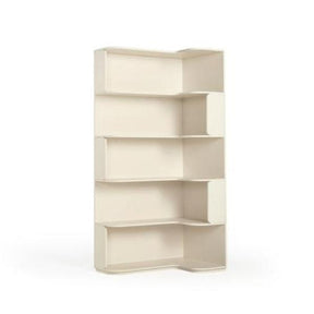 Space Saving  Engineered Wood Corner Bookcase/Storage Shelves in Cream White