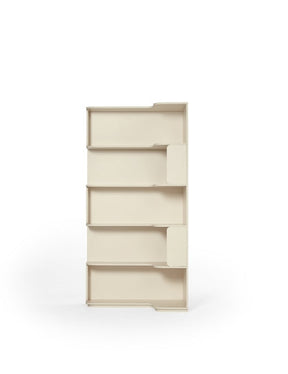Space Saving  Engineered Wood Corner Bookcase/Storage Shelves in Cream White