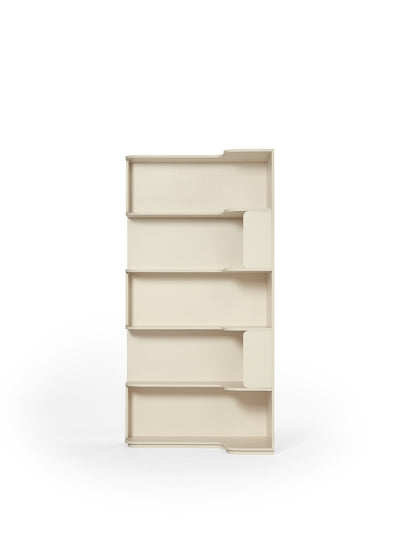 Space Saving  Engineered Wood Corner Bookcase/Storage Shelves in Cream White