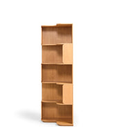 Space Saving Engineered Wood Corner Bookcase/Storage Shelves in Natural Wood Color