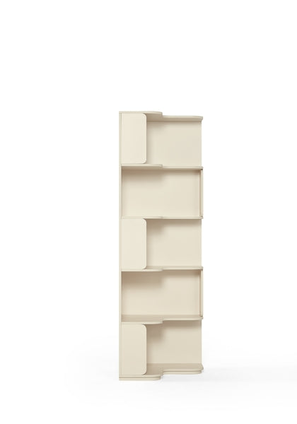 Space Saving  Engineered Wood Corner Bookcase/Storage Shelves in Cream White