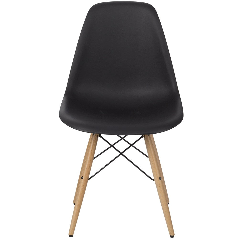 LETA Modern Dining Chair/Side Chair/One Piece/Black