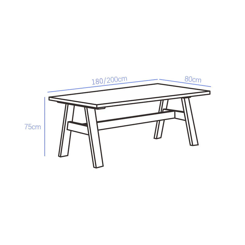 Nangle Minimalist Multi-Purpose Solid Timber Study Desk 180cm/200cm