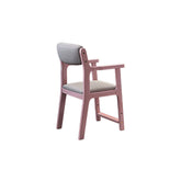 Sinoa Pink Solid Timber Study Chair /Rubberwood/Cotton and Linen