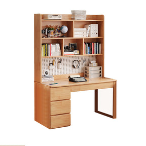 Putnam Solid Timber Study Desk with Bookshelf and Storage