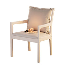 Ruger Solid Wood Leg Chair with Fabric Seat Cushion Study Chair