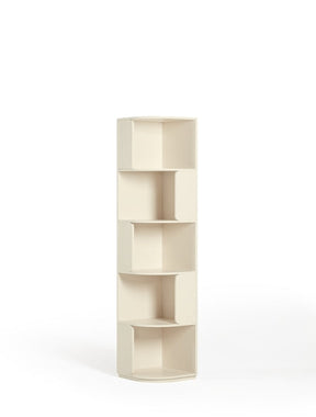 Space Saving  Engineered Wood Corner Bookcase/Storage Shelves in Cream White