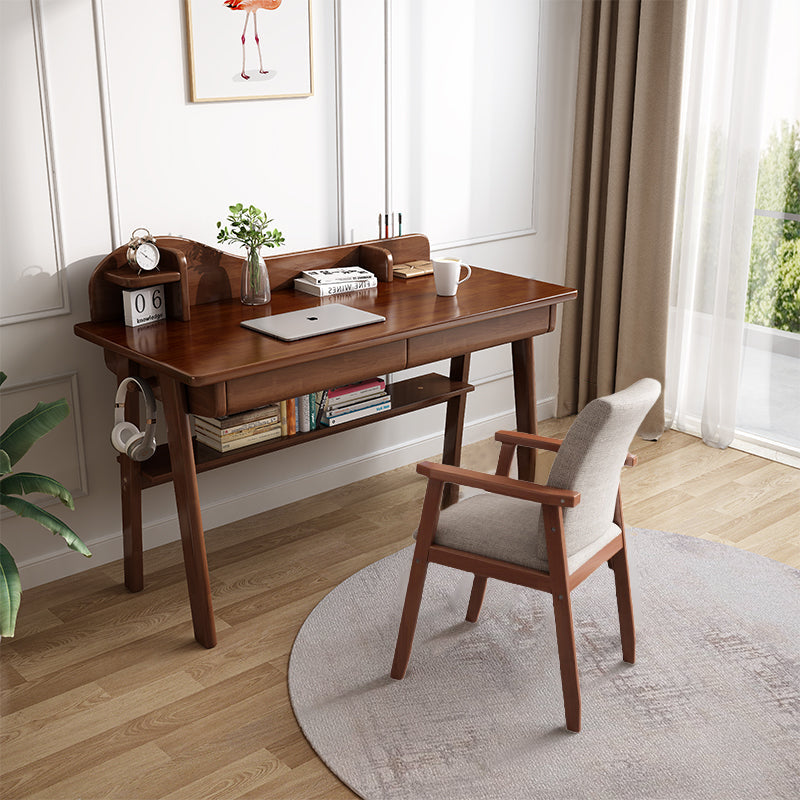 Set Andri Solid Wood Study Desk with Mini Shelf and Drawers/Rubberwood ...