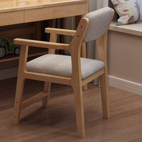 Natural Height-adjustable Study Desk with Shelf and Z Shape Chair Set