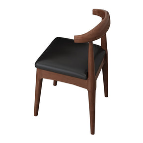 Leo Walnut Timber Chair/Solid wood legs/ PU leather/Minimalist