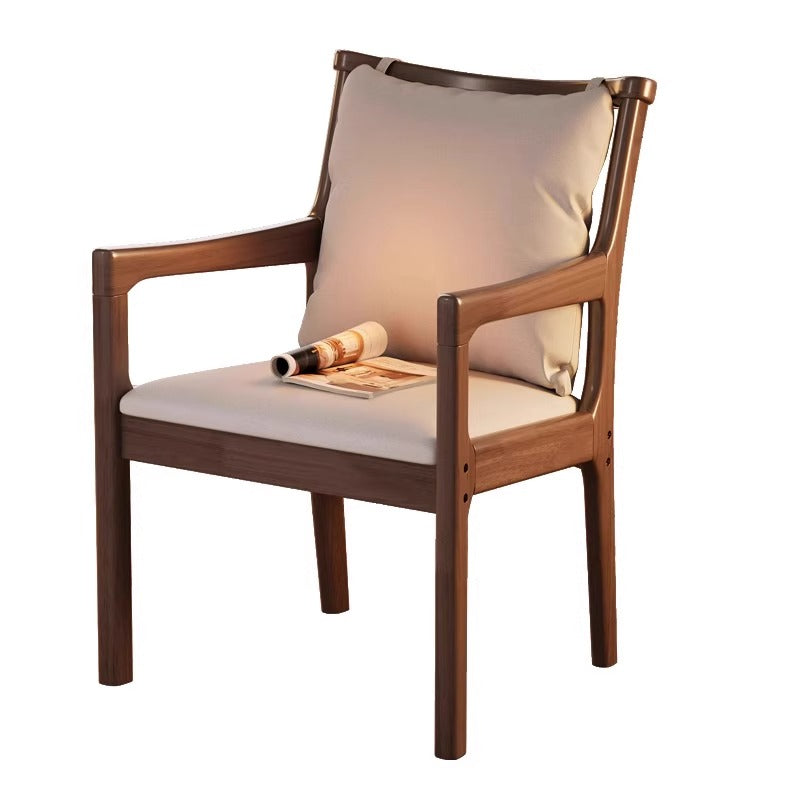 Ruger Solid Wood Leg Chair with Fabric Seat Cushion Study Chair