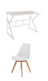 White Computer Desk/Study Desk /Office Table/MDF chair set