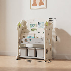 Single-Column Kids Bookshelf and Toy Organizer – Compact Multi-Layer Storage