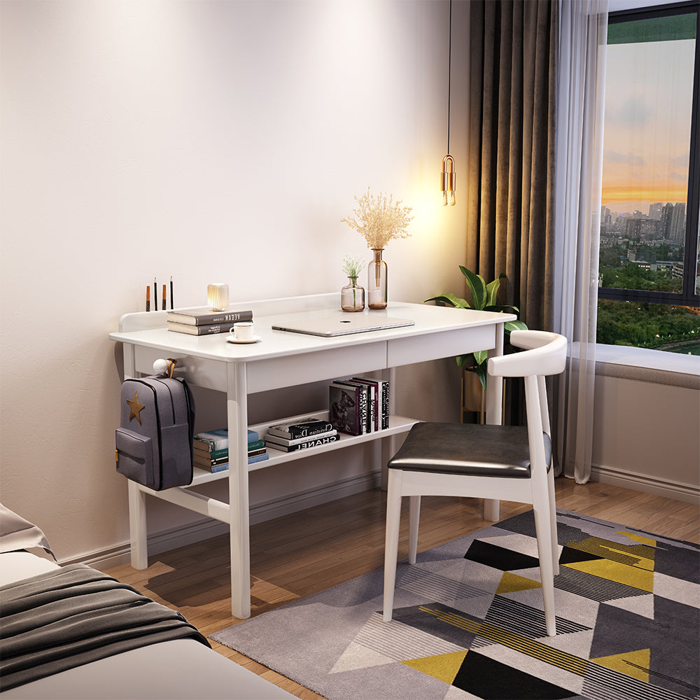 Gilman Classic Design Solid Timber Study Desk with Two Drawers