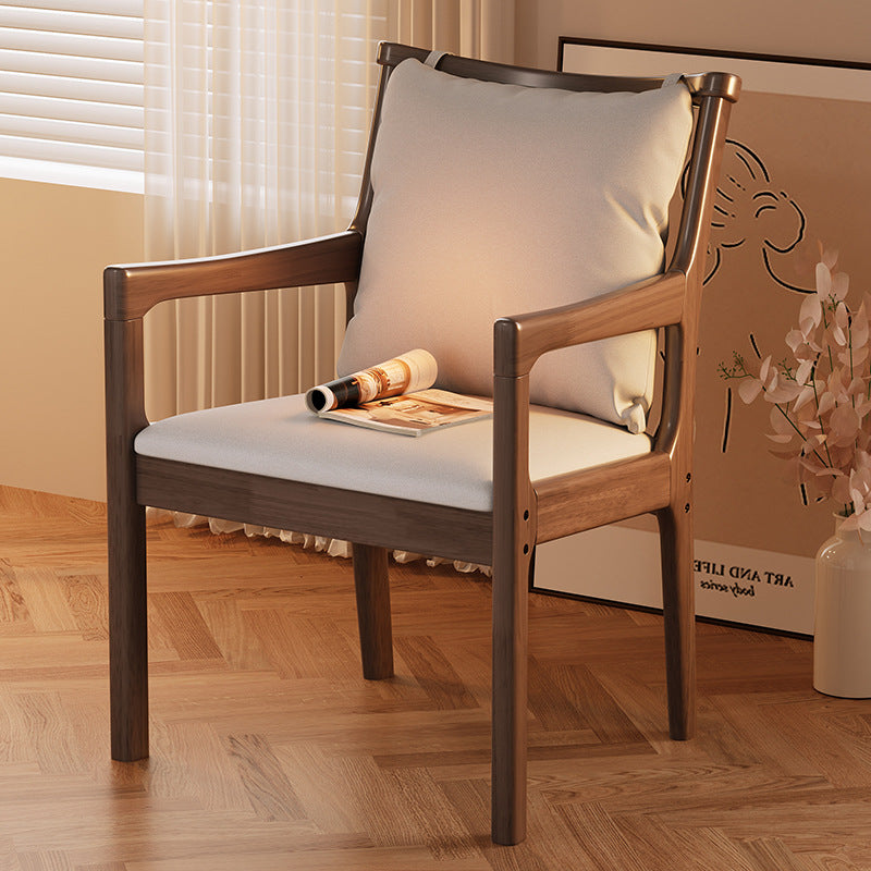 Ruger Solid Wood Leg Chair with Fabric Seat Cushion Study Chair