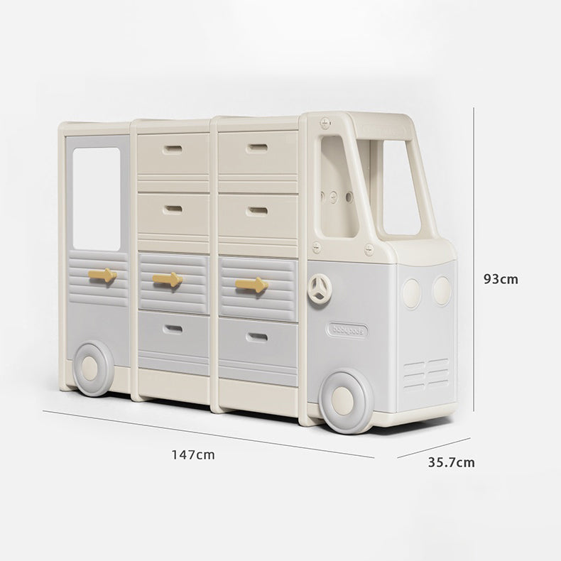 Car-Themed Kids Storage Cabinet – Toy Organizer with Adjustable Drawers