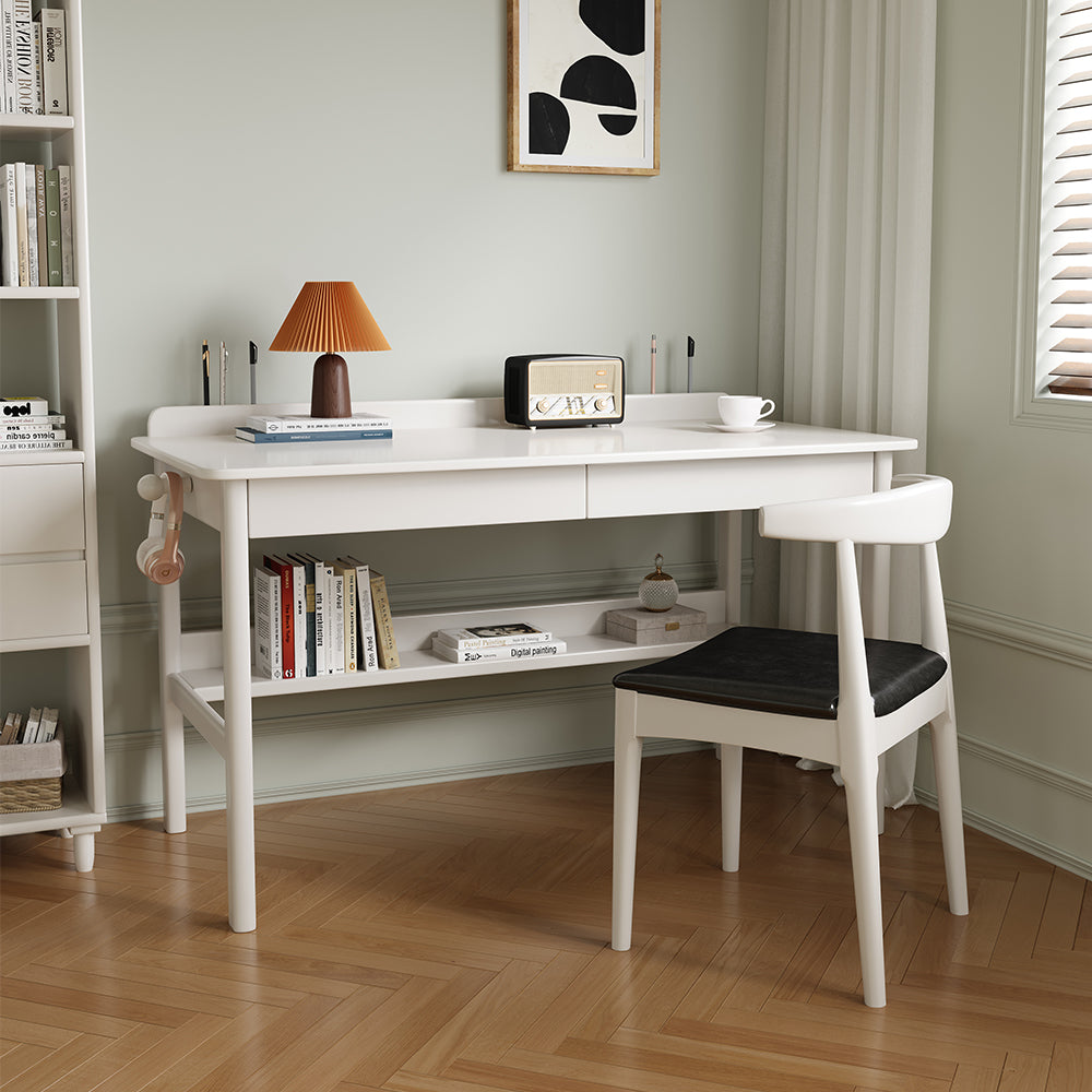 Gilman Classic Design Solid Timber Study Desk with Two Drawers