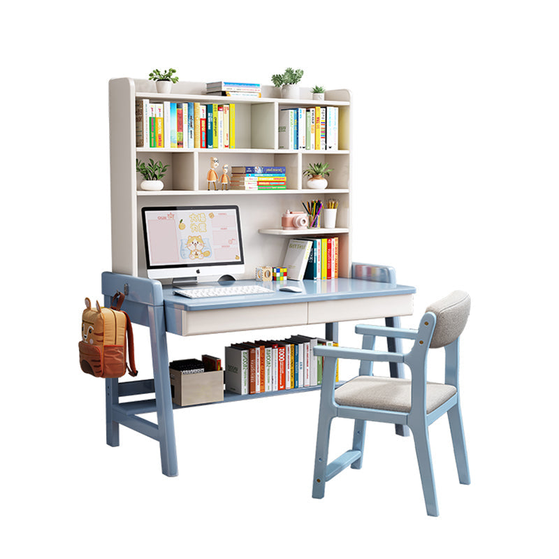 Blue Bahid Study Desk and Sinoa Chair Set