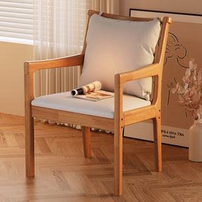 Ruger Solid Wood Leg Chair with Fabric Seat Cushion Study Chair