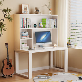 Maddie Solid Timber Study Desk with Bookshelf and Movable Side Cabinet
