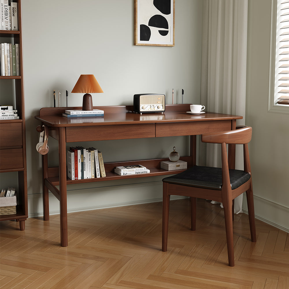 Gilman Classic Design Solid Timber Study Desk with Two Drawers