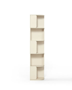 Space Saving  Engineered Wood Corner Bookcase/Storage Shelves in Cream White