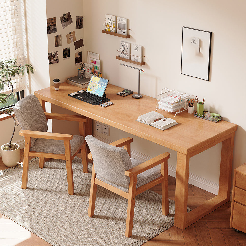 Binfah Classic Design Solid Timber Slab Study Desk in Multiple Color and Sizes