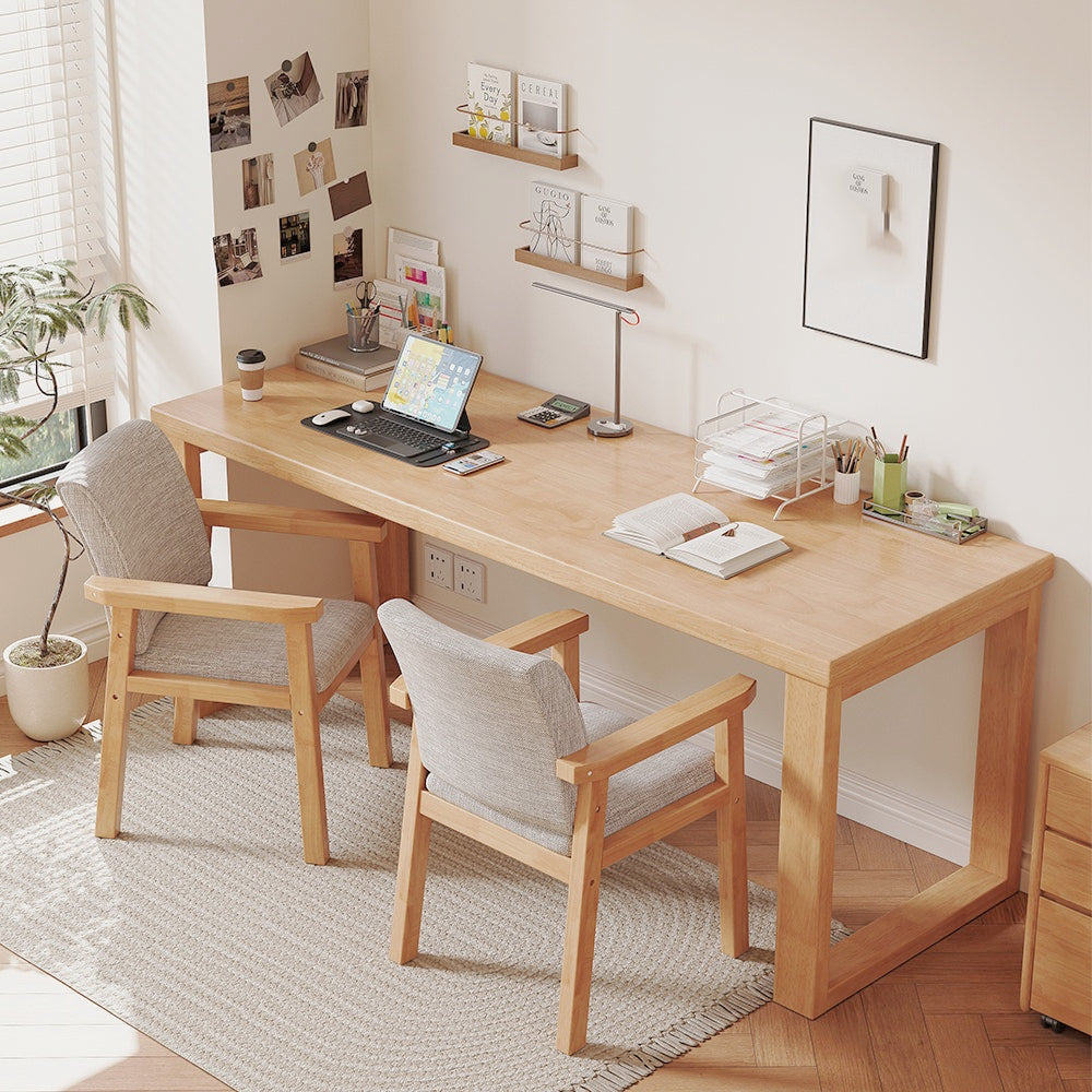 Binfah Classic Design Solid Timber Slab Study Desk in Multiple Color and Sizes