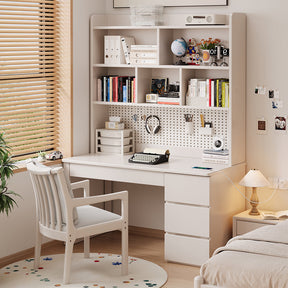 Putnam Solid Timber Study Desk with Bookshelf and Storage