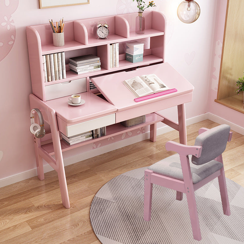 Pink Avelinn Study Desk and Z Shape Chair Set – OZ Study Desks