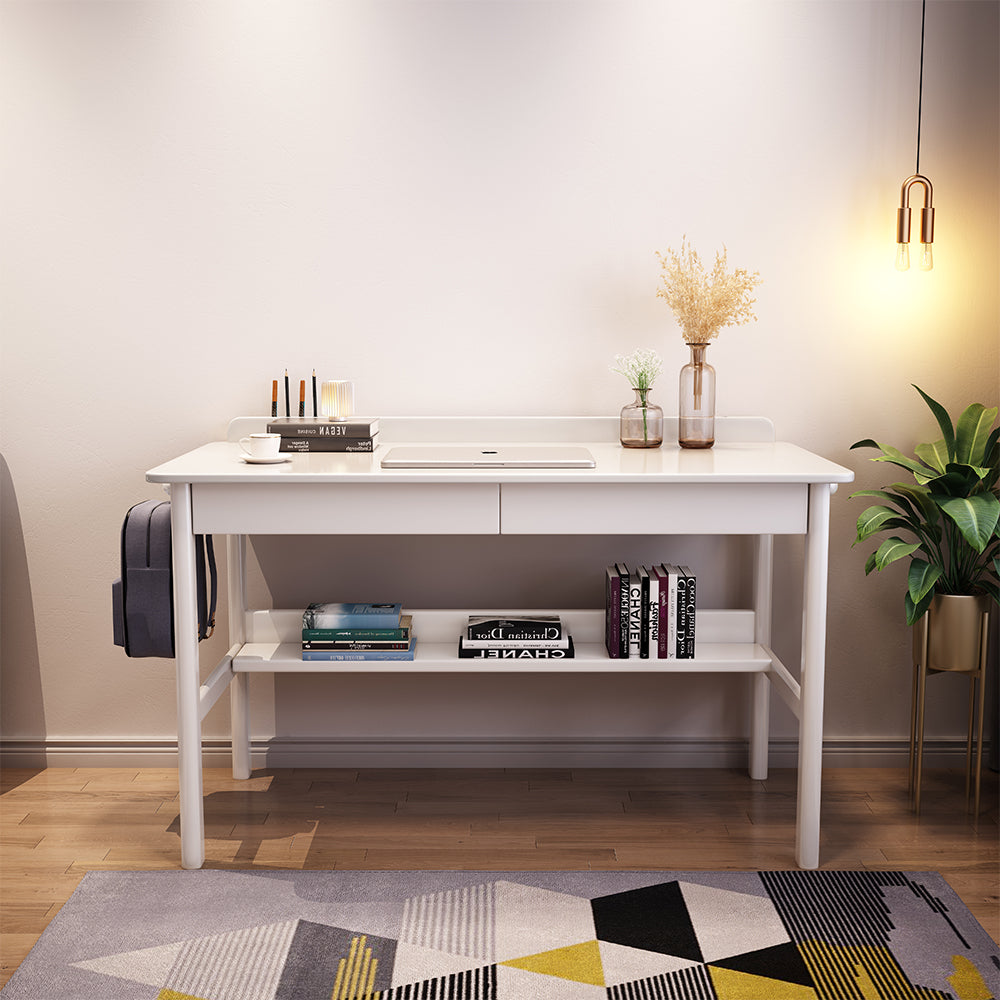 Gilman Classic Design Solid Timber Study Desk with Two Drawers