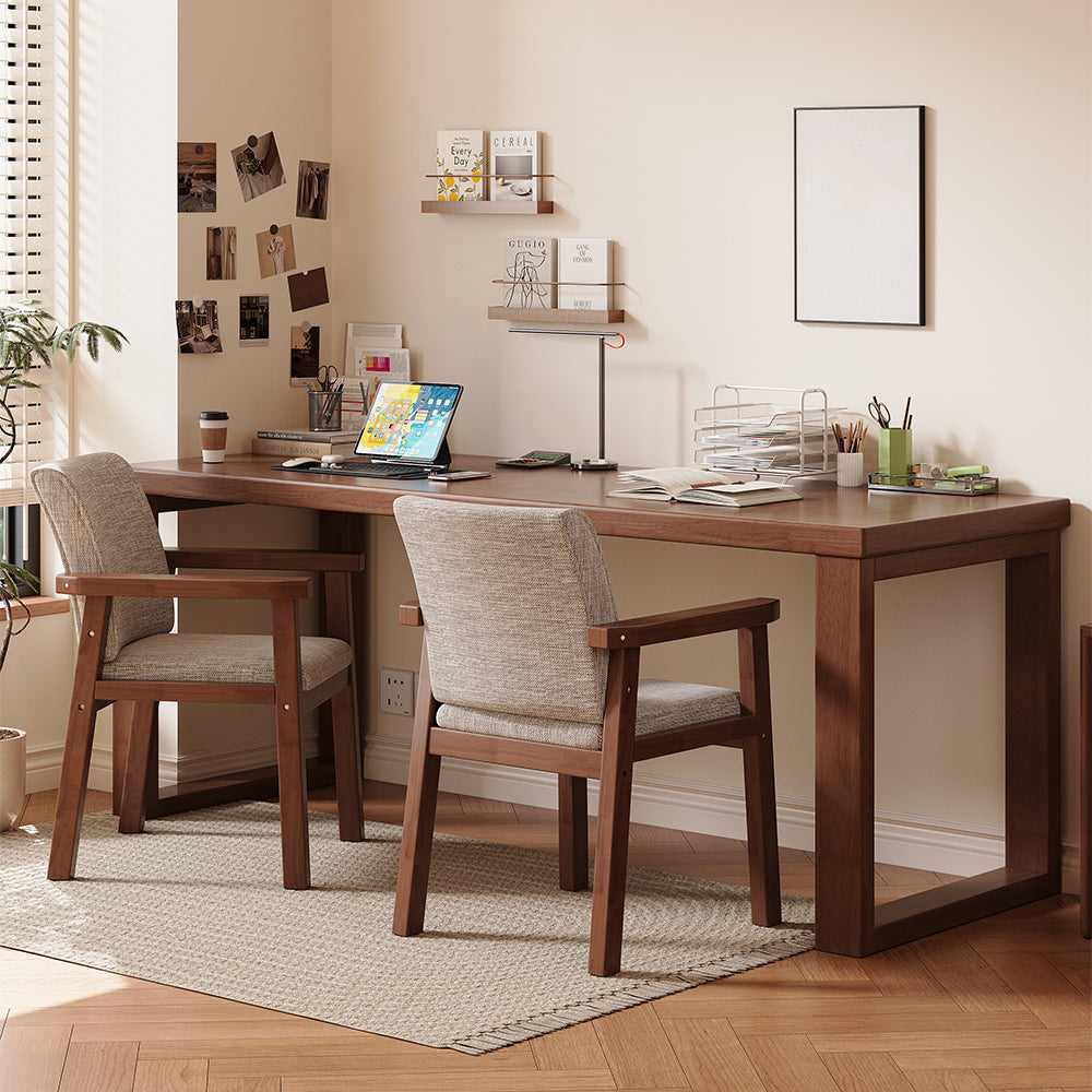 Binfah Classic Design Solid Timber Slab Study Desk in Multiple Color and Sizes