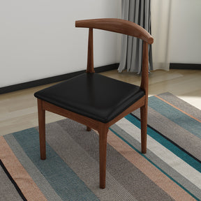 Leo Walnut Timber Chair/Solid wood legs/ PU leather/Minimalist