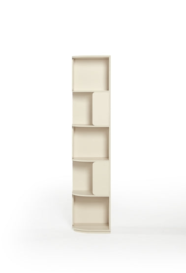 Space Saving  Engineered Wood Corner Bookcase/Storage Shelves in Cream White