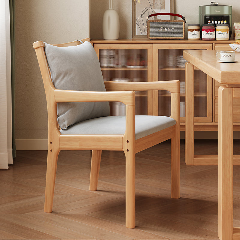 Ruger Solid Wood Leg Chair with Fabric Seat Cushion Study Chair