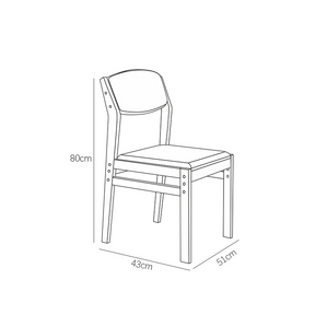 Selee Height-Adjustable Solid Timber Z Shape Chair /Rubberwood/Cotton and Linen/Blue