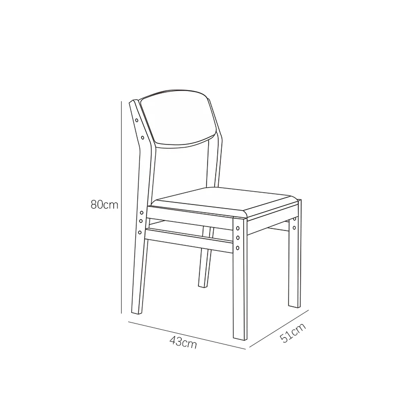 Selee Height-Adjustable Solid Timber Z Shape Chair /Rubberwood/Cotton and Linen/Blue