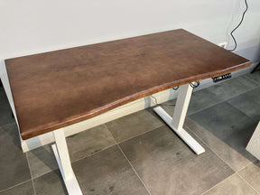 Electric Height-Adjustable Solid Timber Study Desk/Home Office Sit Stand Desk/Walnut Color Top