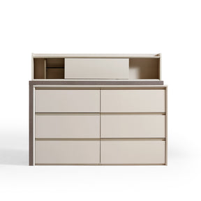 Italian-Style Dual-Tone Study Desk/Vanity Table/Dressers with Multifunctional Storage and 6 Drawers