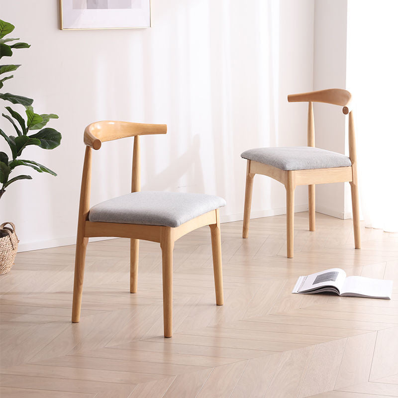 Leo Timber Chair/Solid wood legs/Minimalist/Grey Fabric Cushion