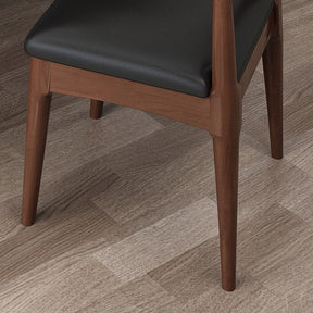 Leo Walnut Timber Chair/Solid wood legs/ PU leather/Minimalist