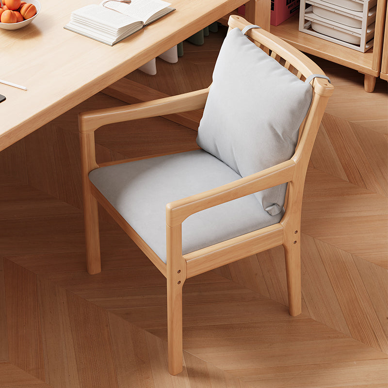 Ruger Solid Wood Leg Chair with Fabric Seat Cushion Study Chair
